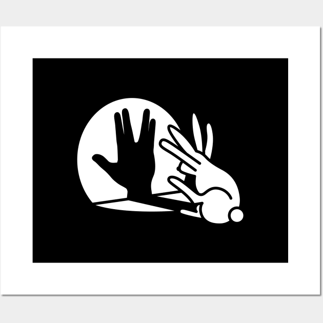 Rabbit shadow Vulcan Salute Trekkie hand gesture Wall Art by LaundryFactory